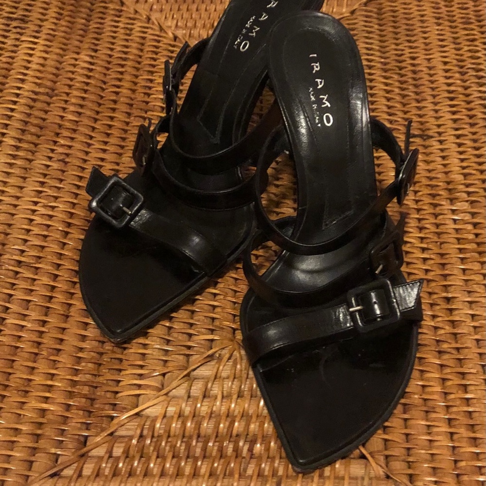Black Straps Leather Sandals